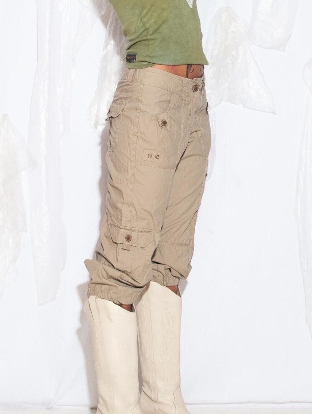 Vintage Coronel Tapioca Tan Khaki Cargo Capris Size Medium